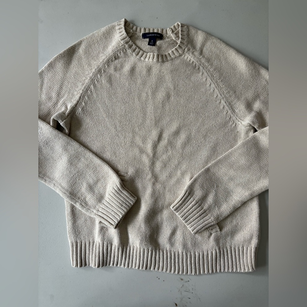 Lands End cream sweater